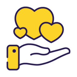 Icon - Hand Many Hearts | The Giving Block Icon - Hand Many Hearts | The Giving Block